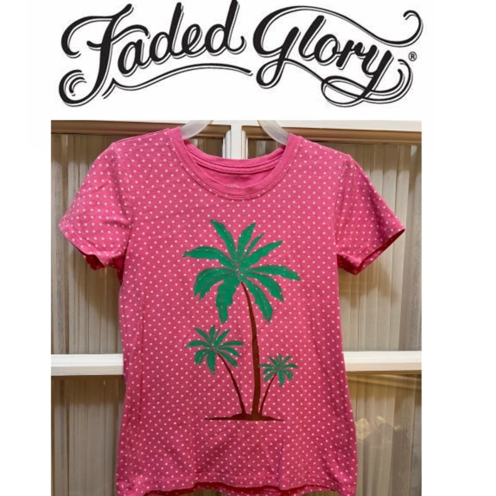 Faded Glory deep pink graphic top; girls' size 6X